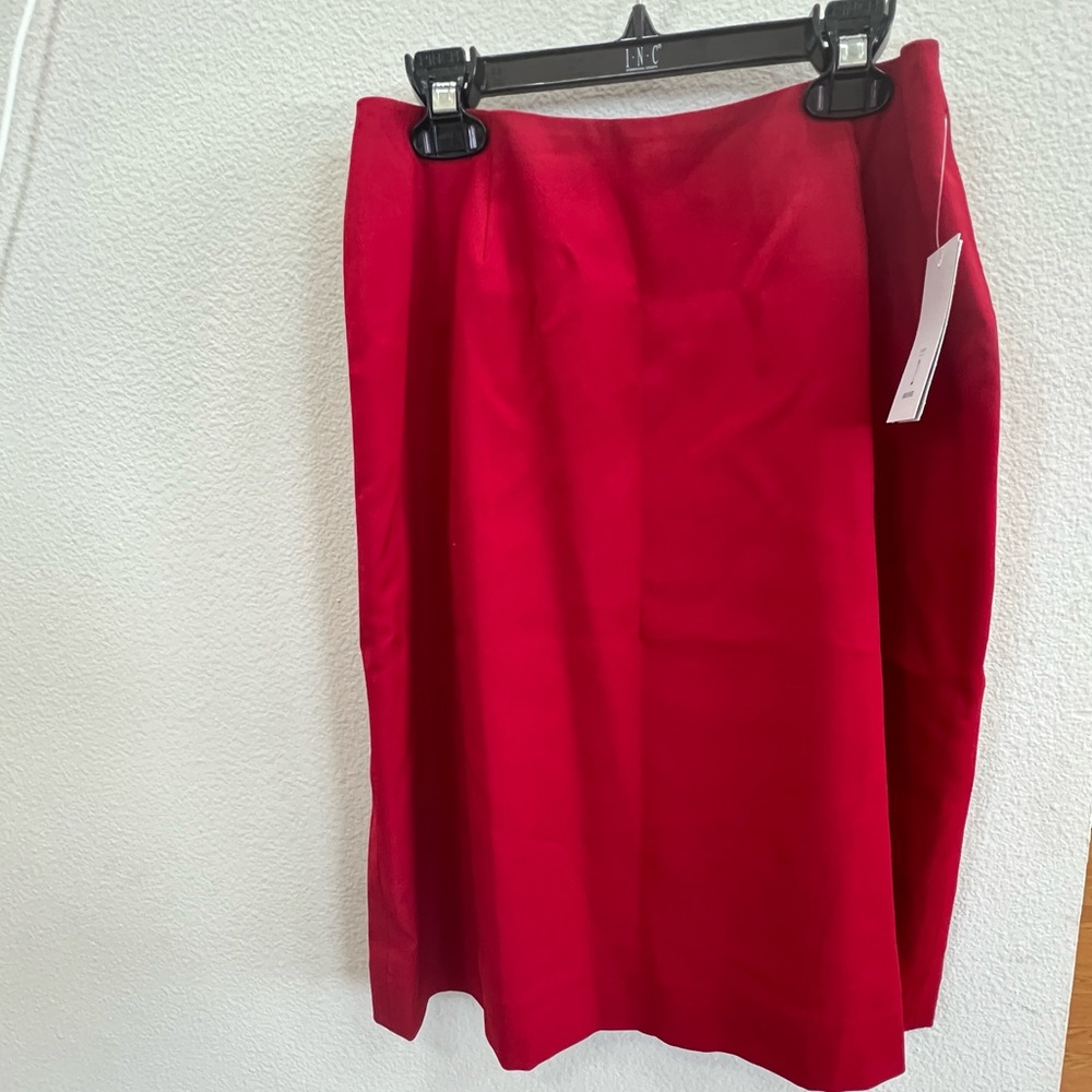 Red suit skirt.